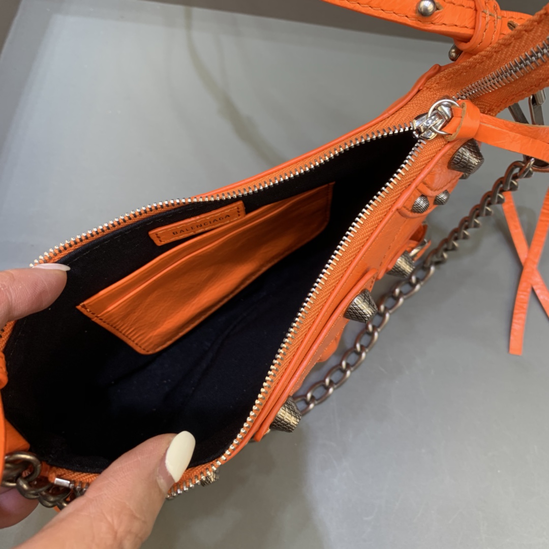 Balenciaga Le Cagole Mini Bag With Chain Shoulder Bag Orange